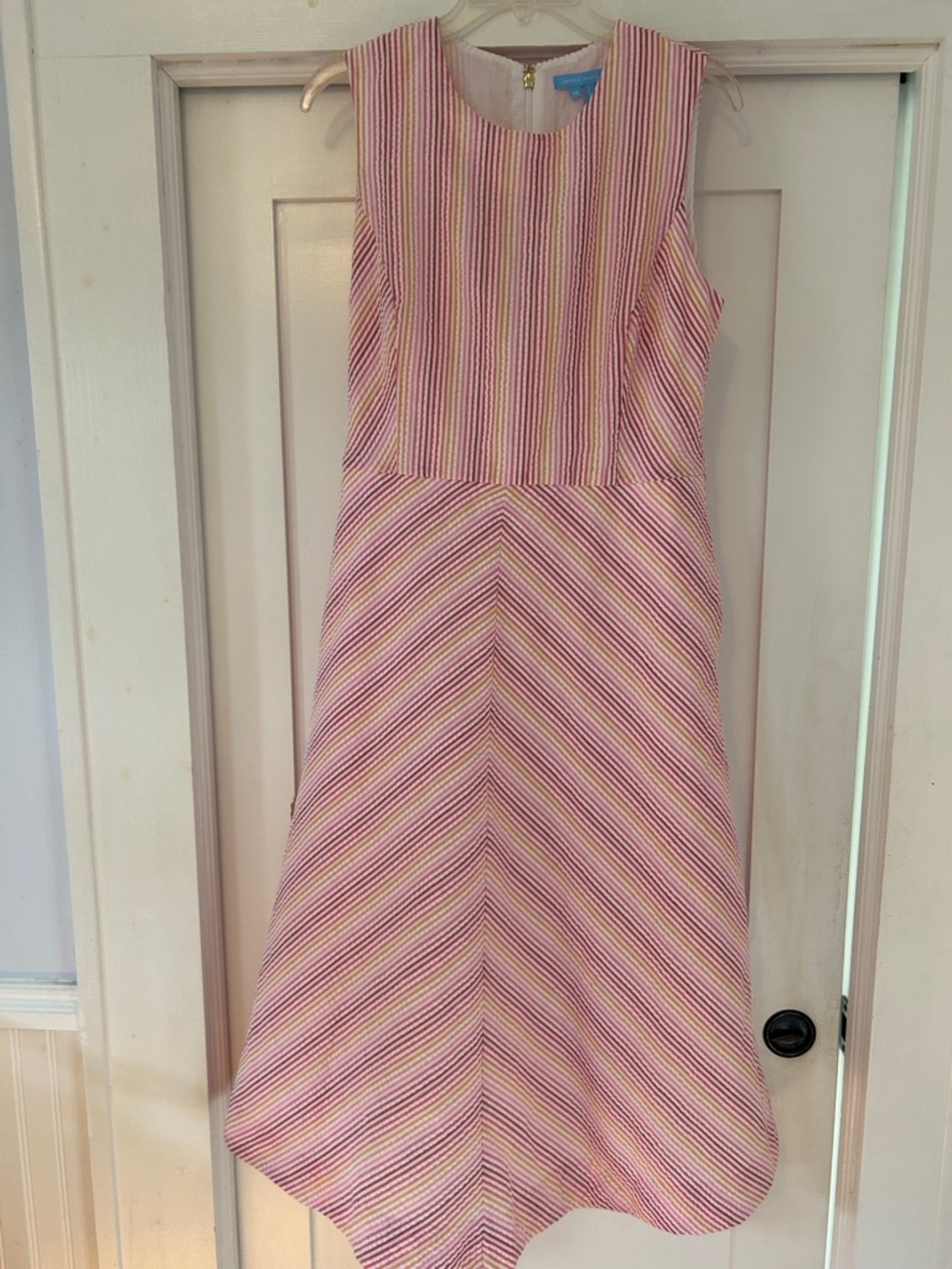 Draper James Pink Multistripe Midi Dress